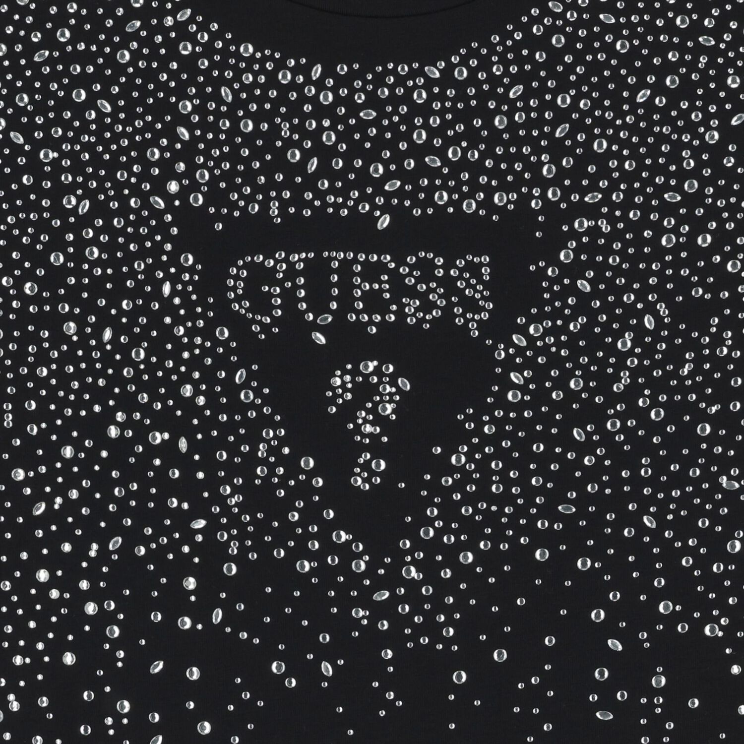 Girls Black Embellished Logo T-Shirt, 2, hi-res