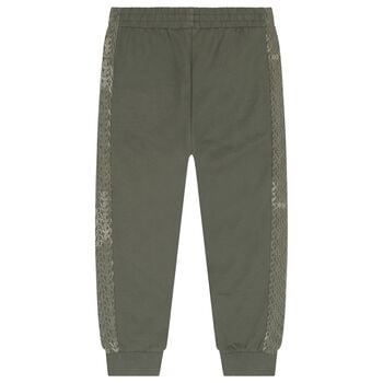 Boys Green Logo Joggers
