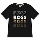 Boys Black Logo T-Shirt, 2, hi-res