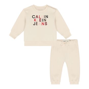 Baby Girls Beige Logo Tracksuit