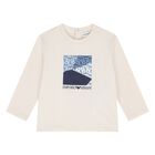 Younger Boys Beige & Ivory Logo Long Sleeve Top ( 2-Pack ), 1, hi-res