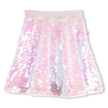 Girls Pink Iridescent Sequin Skirt