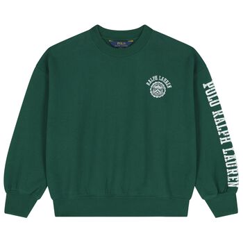 Girls Green Logo Sweatshirt