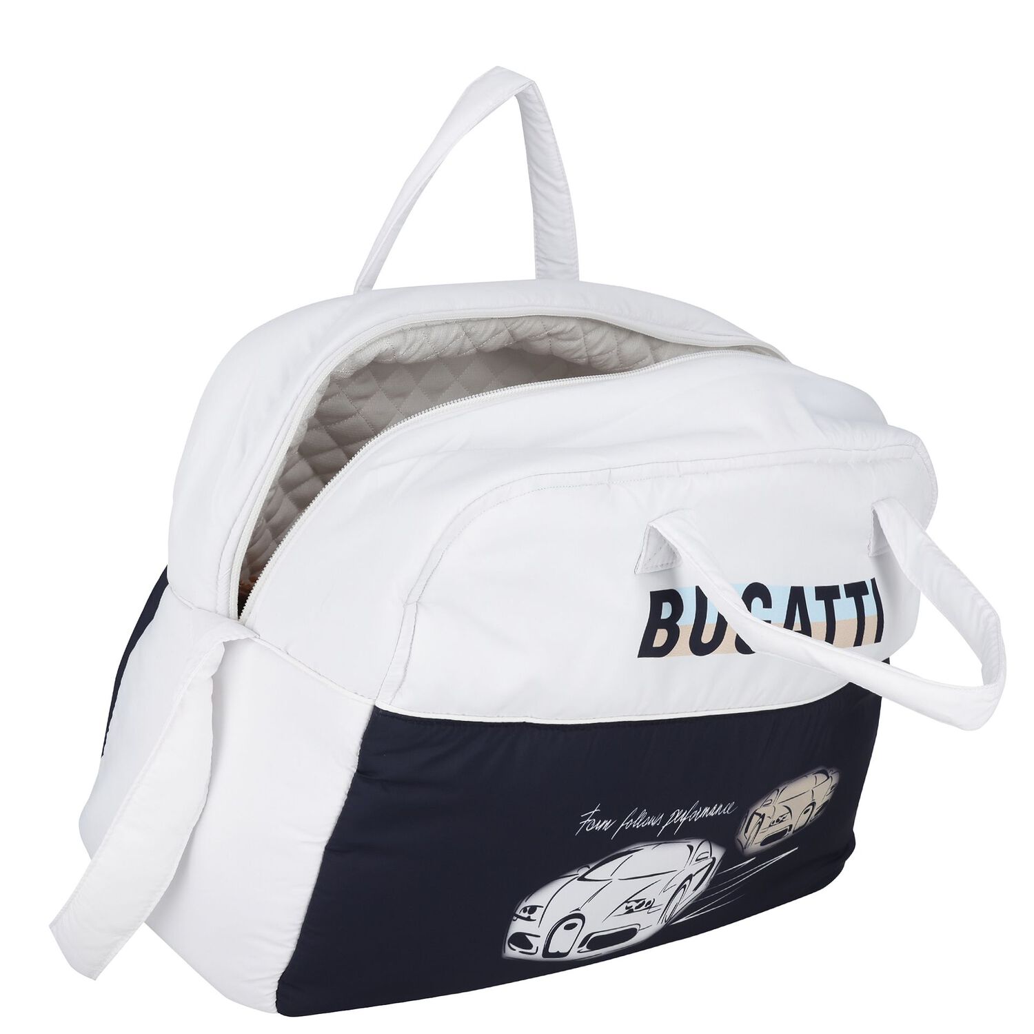Baby Boys White & Navy Blue Logo Baby Changing Bag, 2, hi-res