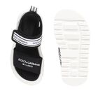Black & White Younger Logo Velcro Sandals, 1, hi-res