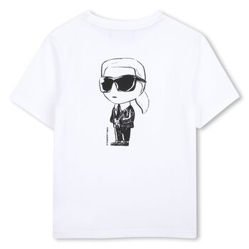 Boys Mini Me White Ikonik Karl Logo T-Shirt