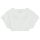 Girls White Logo Crop Top, 2, hi-res