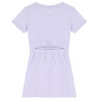 Girls Purple Glittery Logo Dress, 2, hi-res