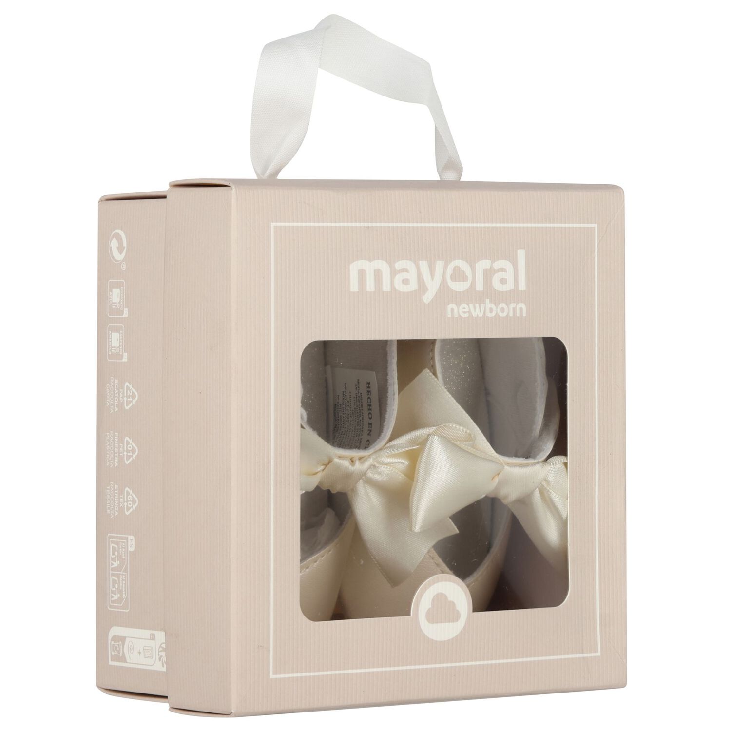 Baby Girls Ivory Bow Pre Walker Shoes, 2, hi-res