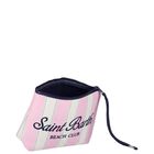 Girls Ivory & Pink Striped Aline Logo Pouch ( 15cm ), 1, hi-res