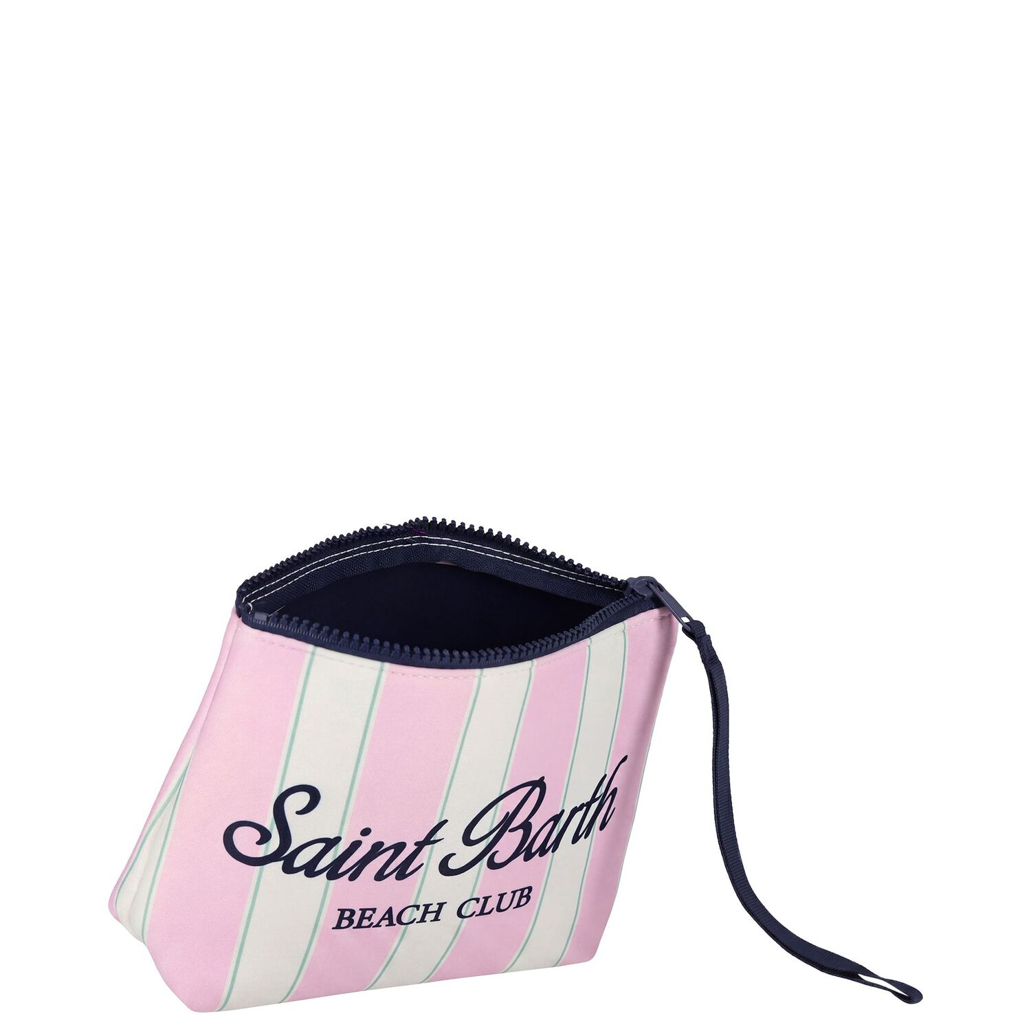 Girls Ivory & Pink Striped Aline Logo Pouch ( 15cm ), 1, hi-res