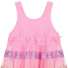 Girls Pink Tulle Sequin Dress, 1, hi-res