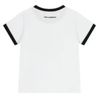 Girls White & Black Logo T-Shirt, 2, hi-res