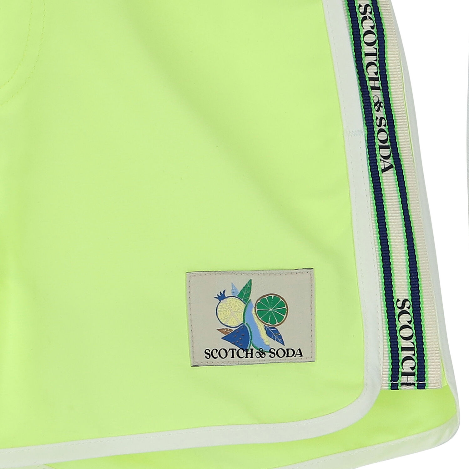 Boys Neon Green Swim Shorts, 1, hi-res