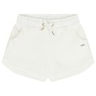 Girls Mini Me Ivory Logo Shorts, 1, hi-res