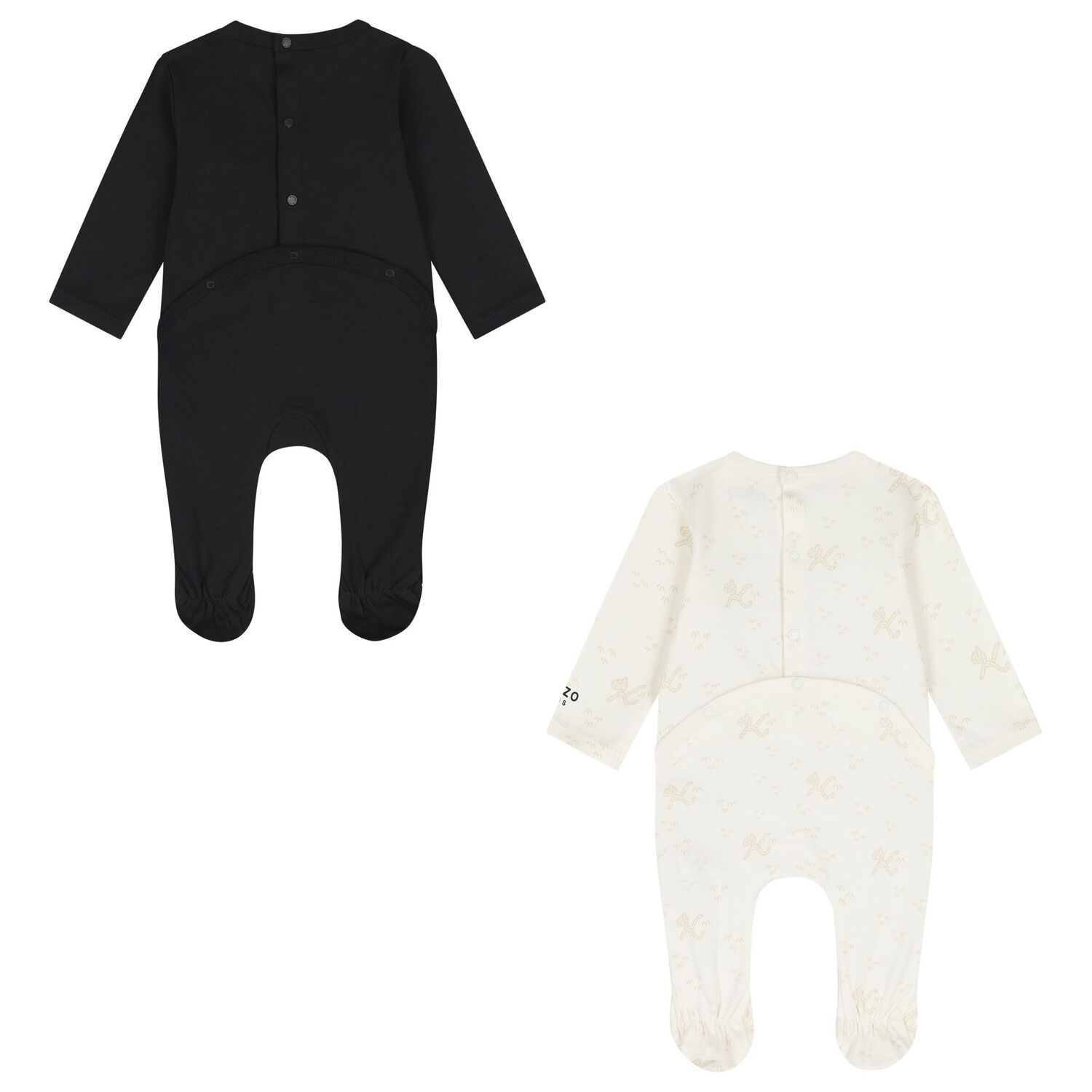 Black & Ivory Tiger Babygrows ( 2 Pack ) , 1, hi-res