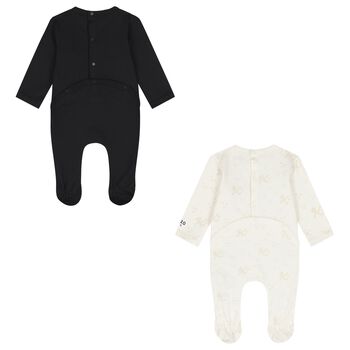 Black & Ivory Tiger Babygrows ( 2 Pack ) 