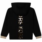 Girls Black Logo Zip Up Top, 1, hi-res