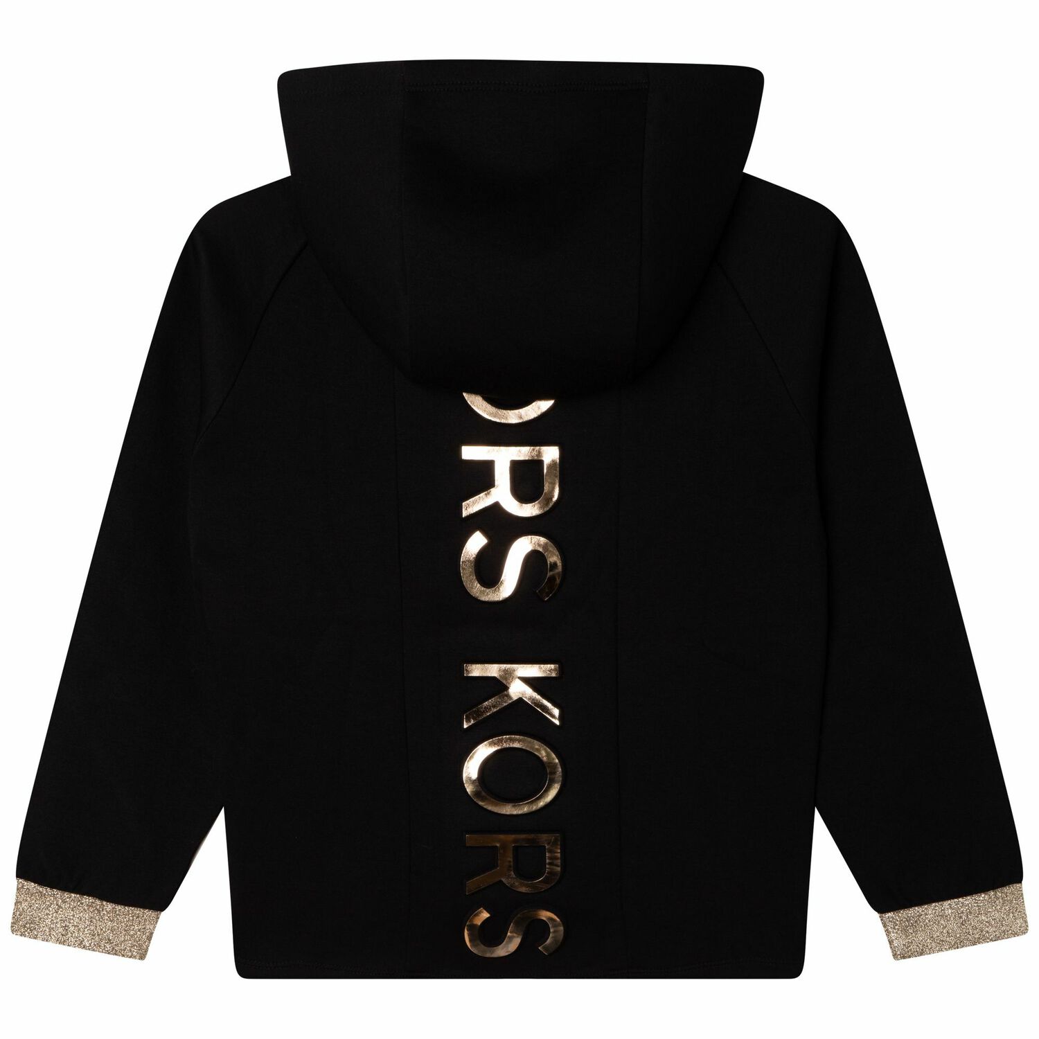 Girls Black Logo Zip Up Top, 1, hi-res