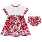 Younger Girls Pink & Ivory Majolica Dress Set, 1, hi-res