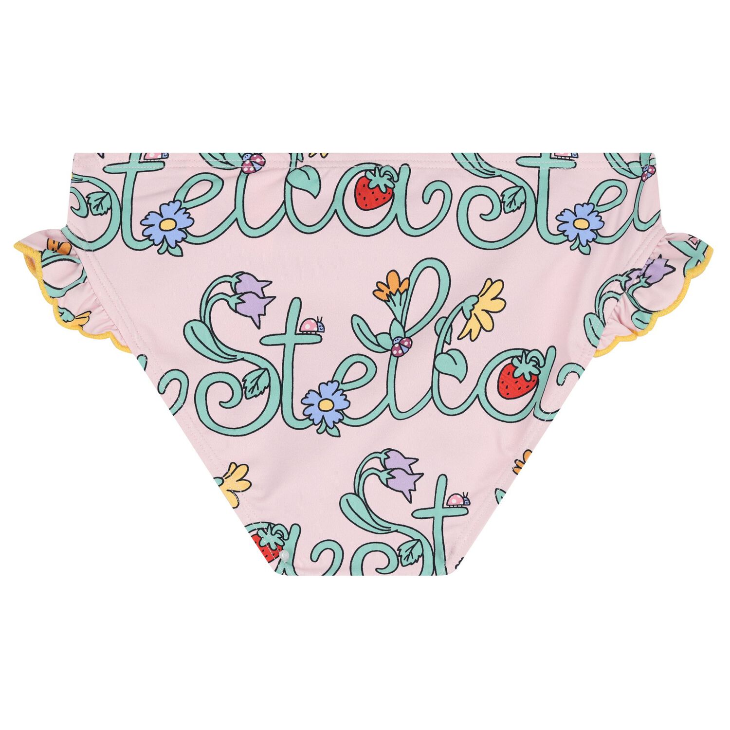 Girls Pink Logo Flower Bikini, 1, hi-res