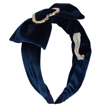 Girls Navy Heart Headband