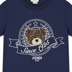 Boys Navy Blue Teddy Logo T-Shirt, 1, hi-res