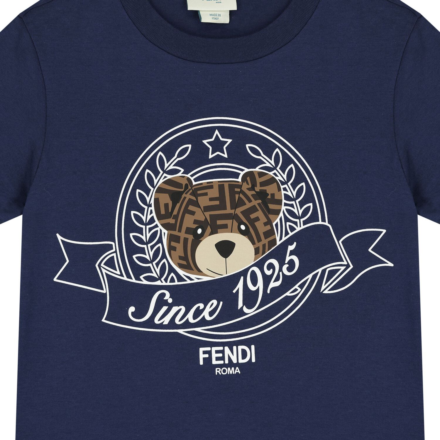 Boys Navy Blue Teddy Logo T-Shirt, 1, hi-res