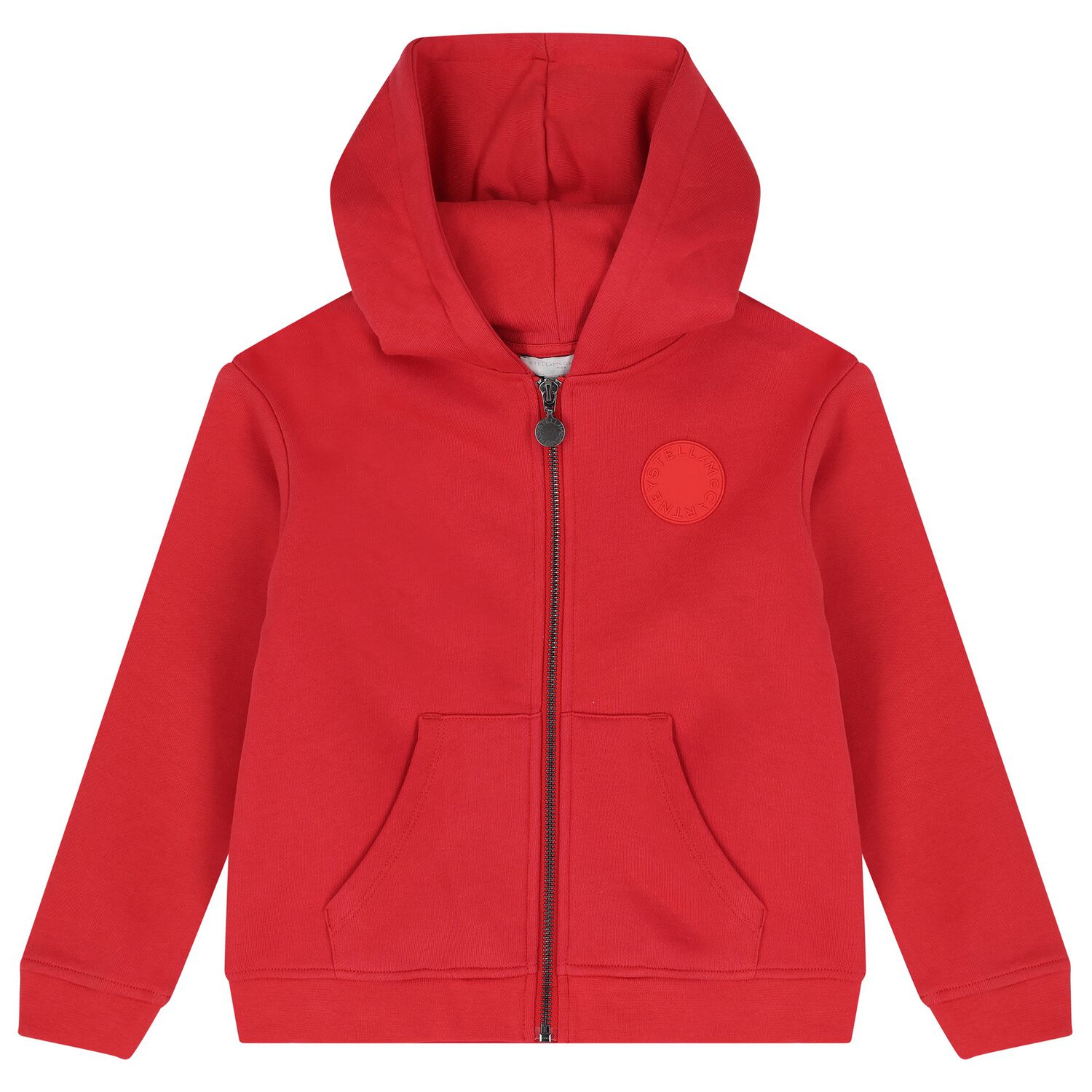Boys Red Logo Hooded Zip Up Top, 1, hi-res