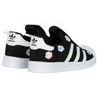 Girls Black & White Superstar 360 Trainers, 1, hi-res