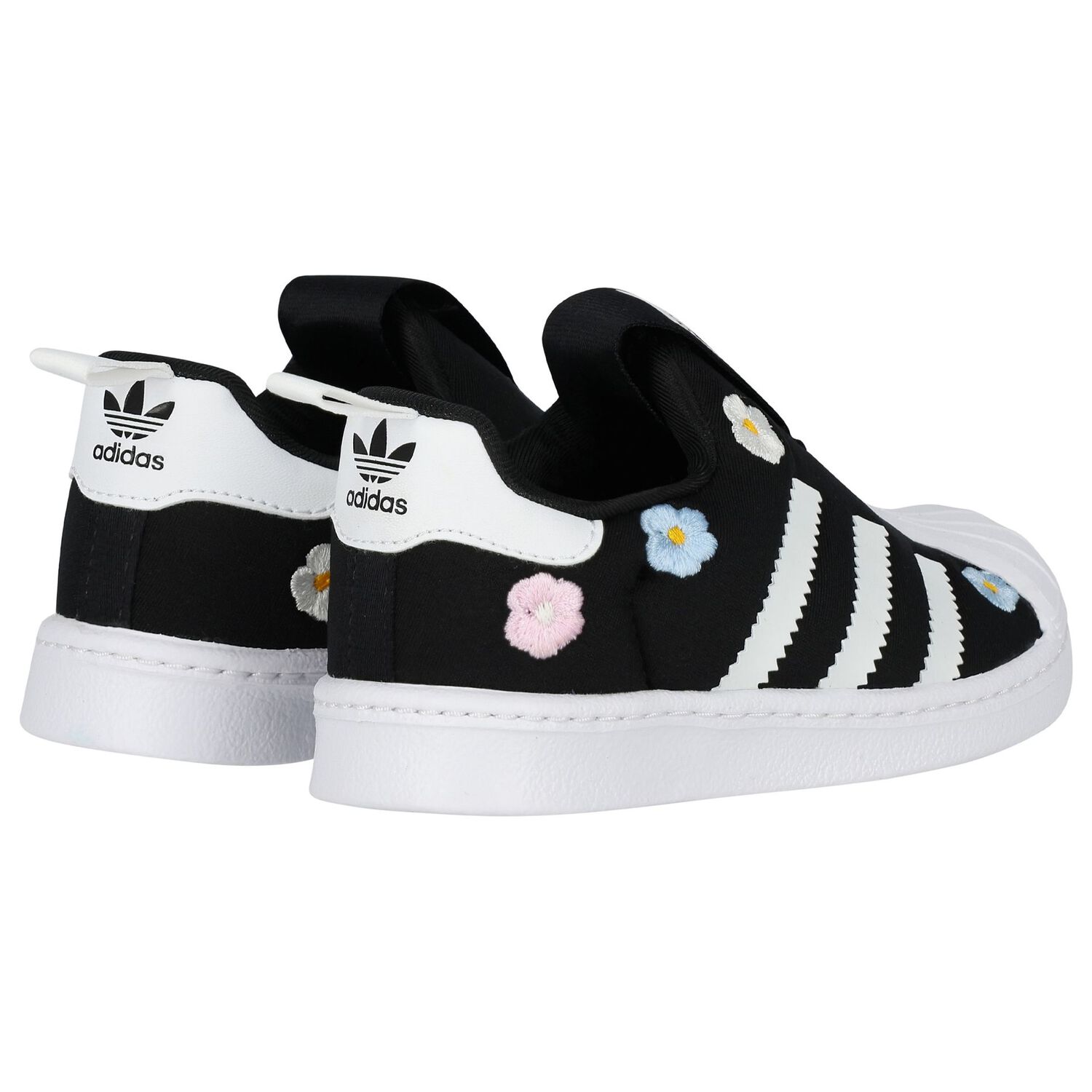 Girls Black & White Superstar 360 Trainers, 1, hi-res image number null