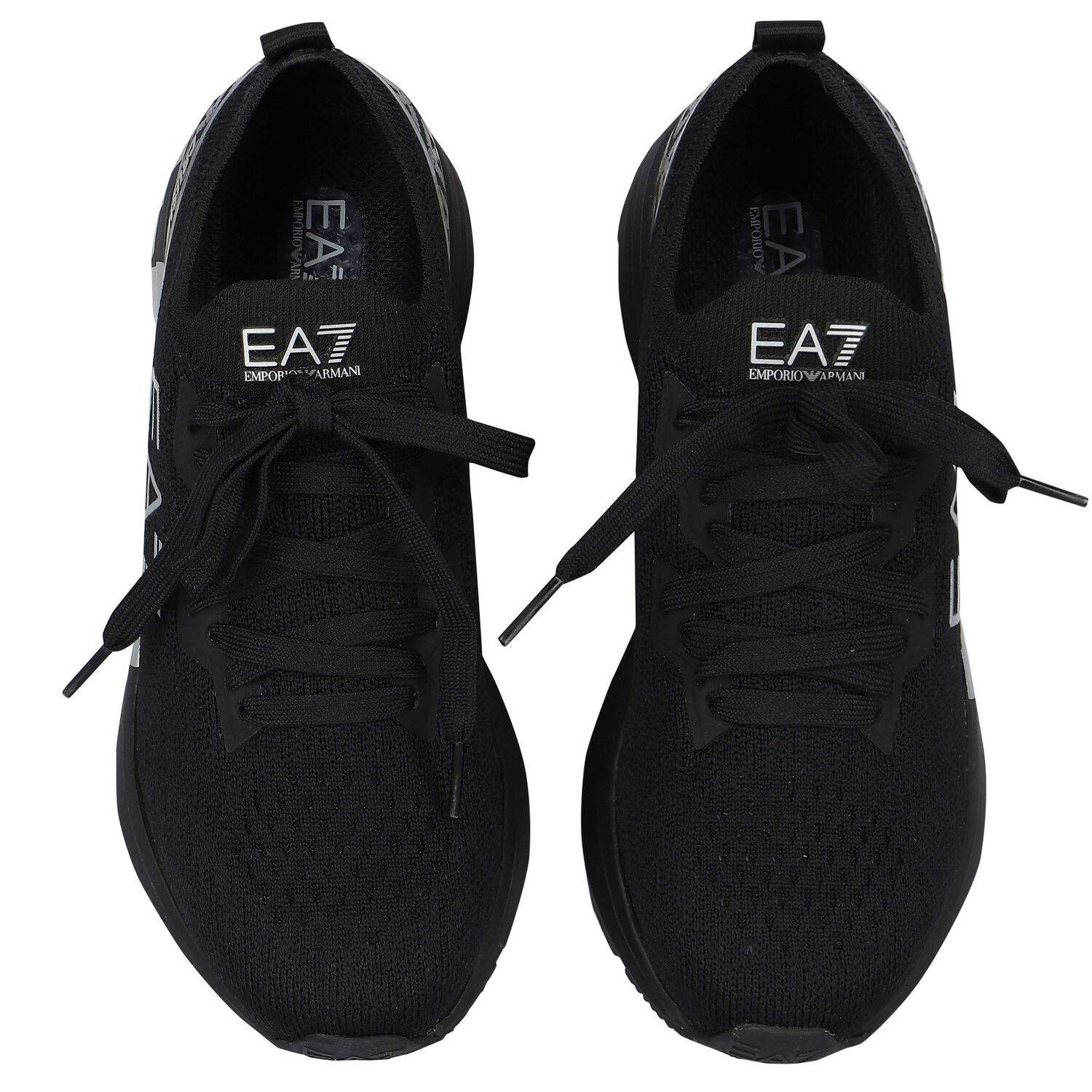 Black Logo Trainers, 1, hi-res