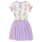 Girls Ivory & Purple Tulle Dress, 1, hi-res