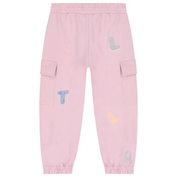 Girls Pink Logo Joggers