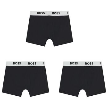 Boys Black Boxer Shorts (3-Pack)