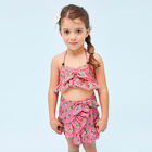 Girls Pink Palm Tree Bikini, 1, hi-res