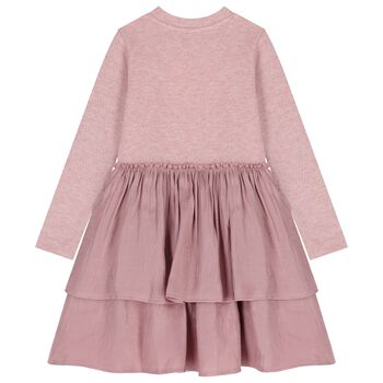Girls Pink Knitted Dress
