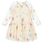 Girls Ivory Star Tulle Dress, 1, hi-res