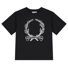 Black Logo Leaf Crest T-Shirt, 1, hi-res