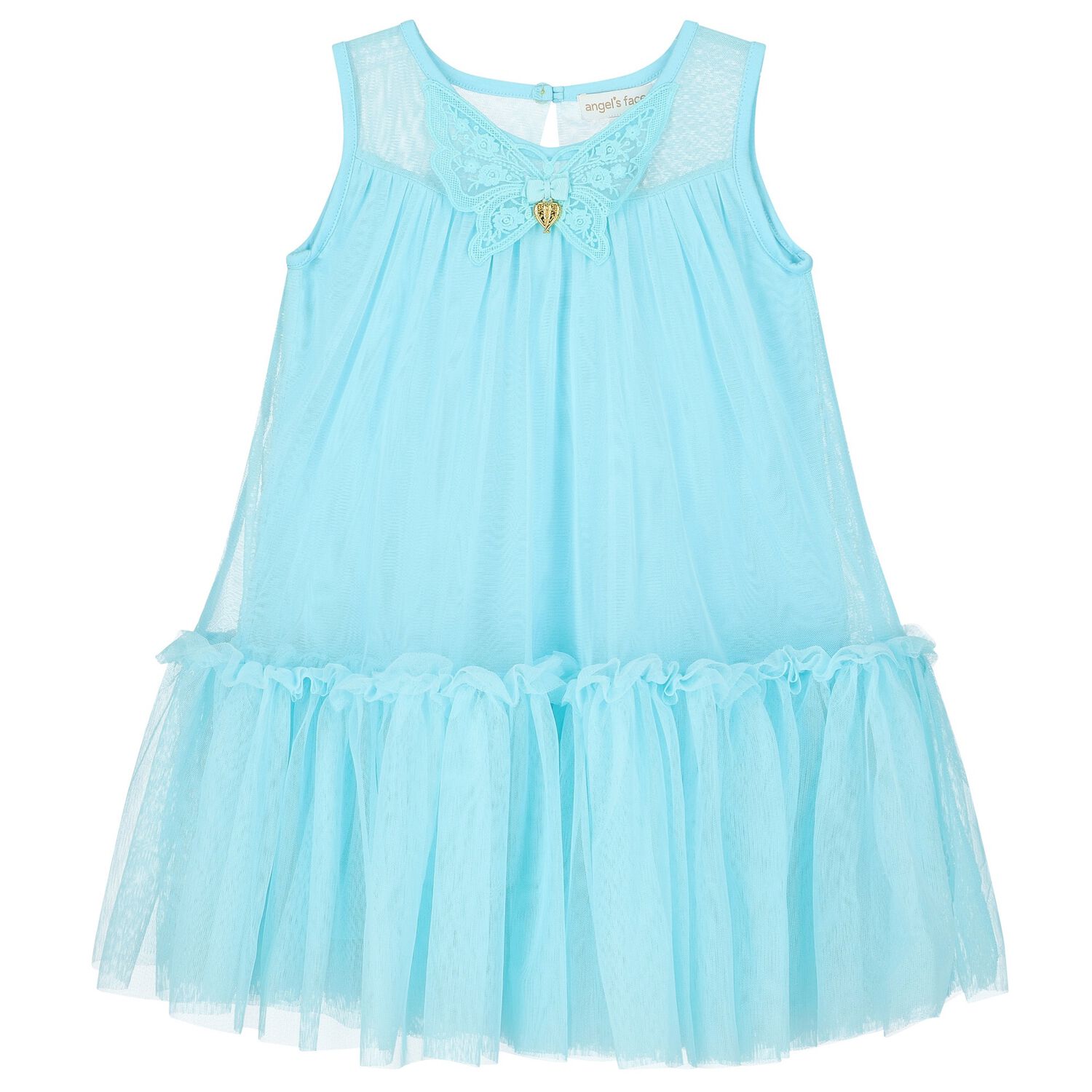 Girls Aqua Tulle Dress, 1, hi-res image number null