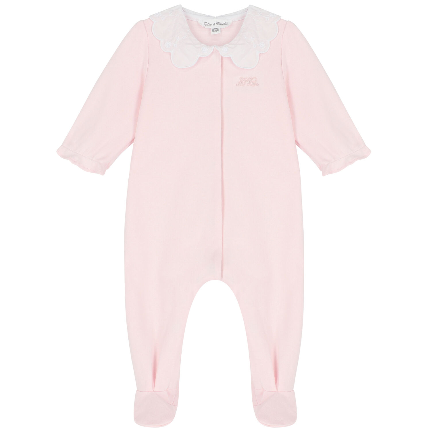 Baby Girls Pink Logo Babygrow, 1, hi-res