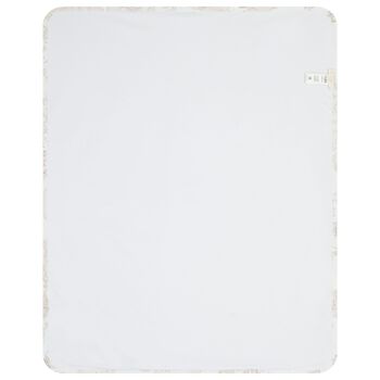 Baby Girls White Embellished Logo Blanket