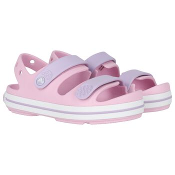 Girls Pink Crocband Sandals