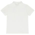 Boys White Logo Polo Shirt, 1, hi-res