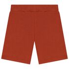 Younger Boys White & Rust Orange Shorts Set, 1, hi-res