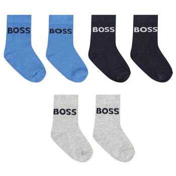 Baby Boys Multi-Colored Logo Socks ( 3-Pack )