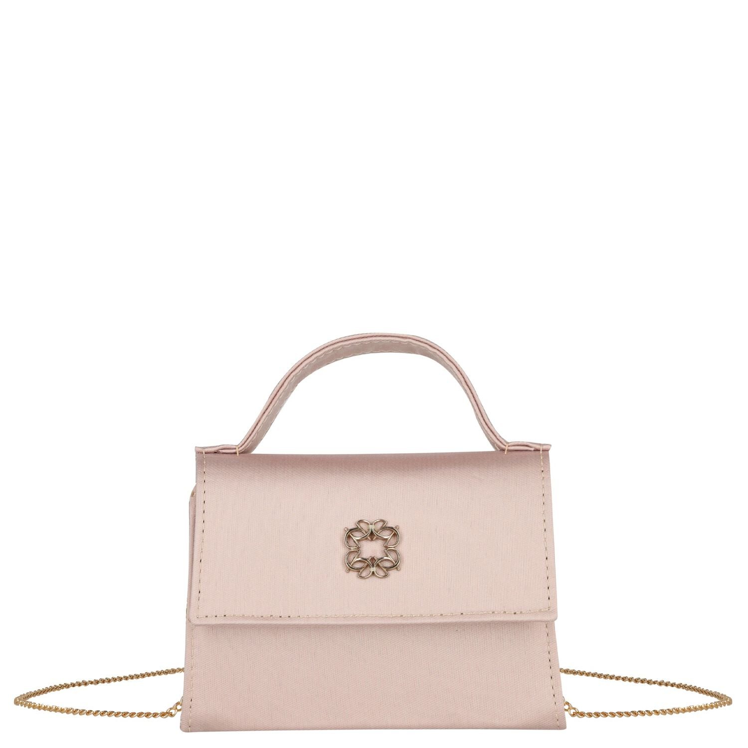 Girls Pink Crepe Handbag, 1, hi-res