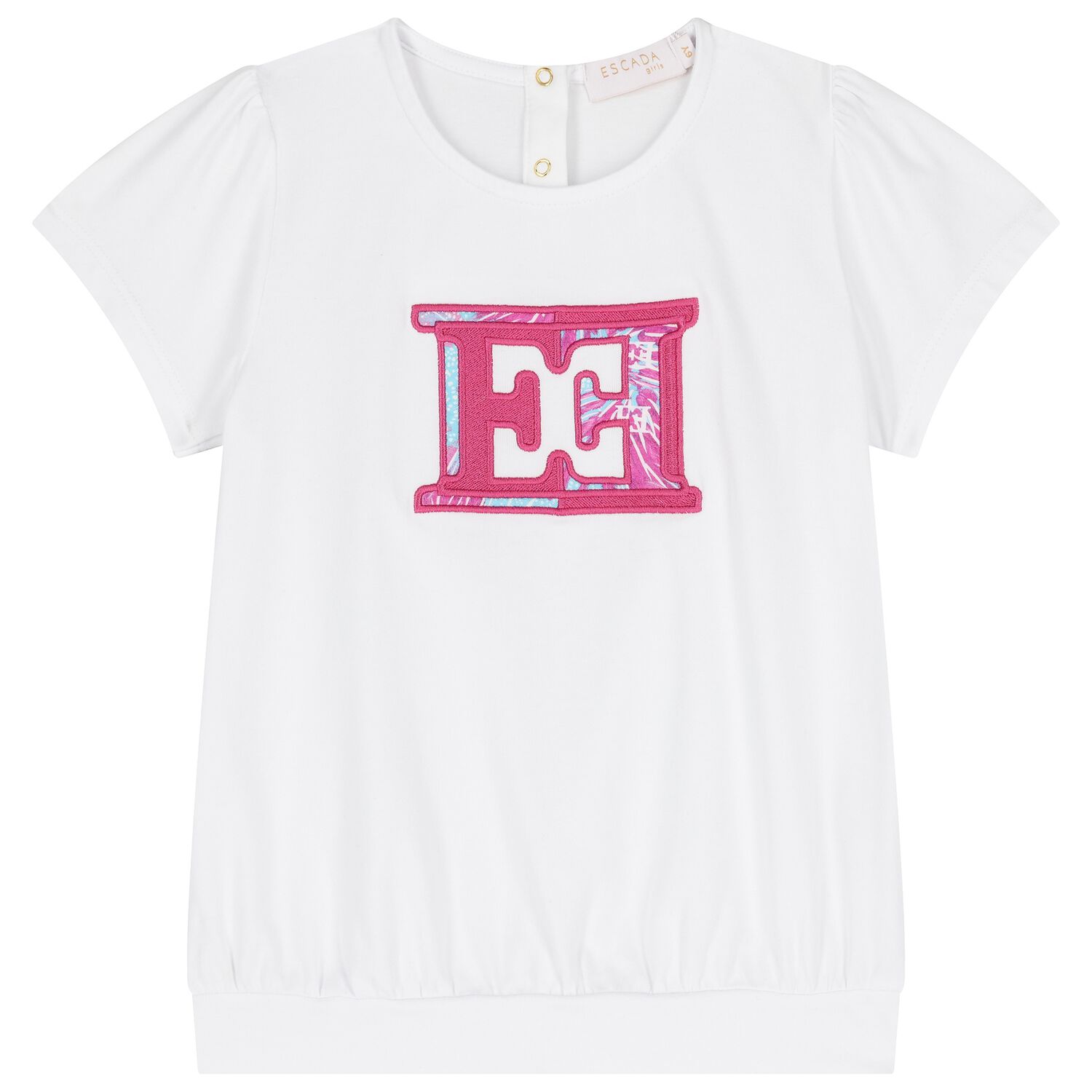 Girls White Logo T-Shirt, 1, hi-res