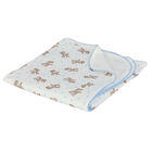 Baby Boys Ivory & Blue Fawn Blanket, 1, hi-res