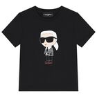 Boys Black Ikonik Logo T-Shirt, 1, hi-res